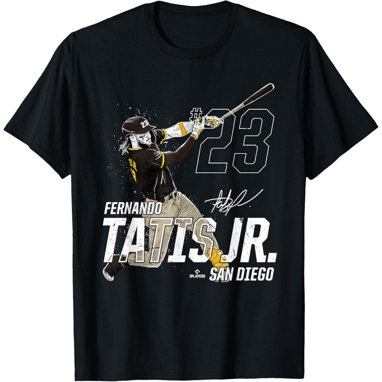 

Фернандо Татис-младший Сан-Диего Бейсбол Футболка для мужчин Черная Хлопковая Футболка с коротким рукавом с Динамичным Принтом Повседневная Удобная Летняя 4XL