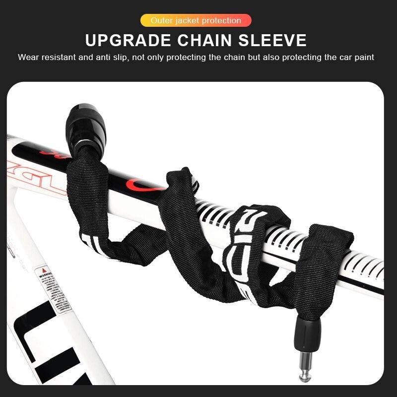 RIDERACE Candado de Cadena para Bicicleta Portátil Antirrobo Alta Seguridad Candado para Bicicleta de Montaña MTB Con 2 Llaves Para Scooter Eléctrico E-Bike
