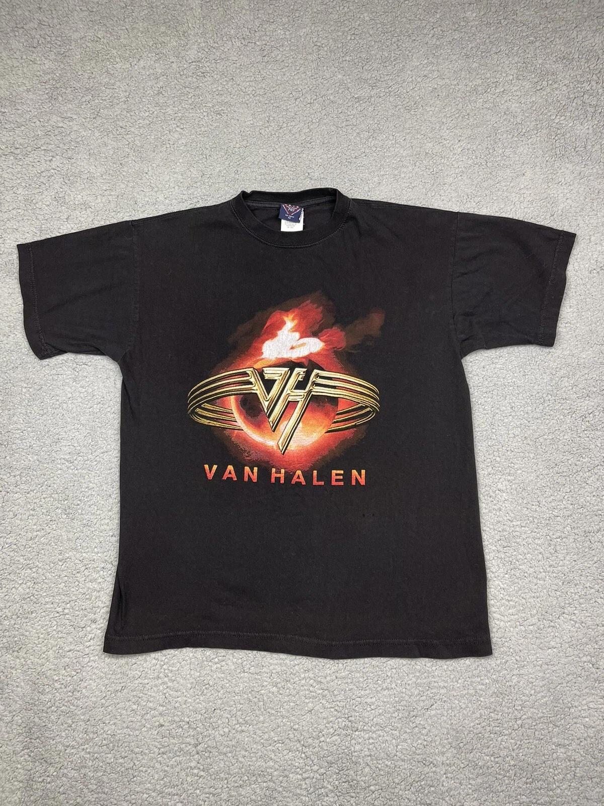 Van Halen Men’s Shirt Tour Double-Sided Black Medium Crewneck Short Sleeve 3XL