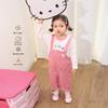 LUSON Baby Girl Appliqué Denim Overalls
