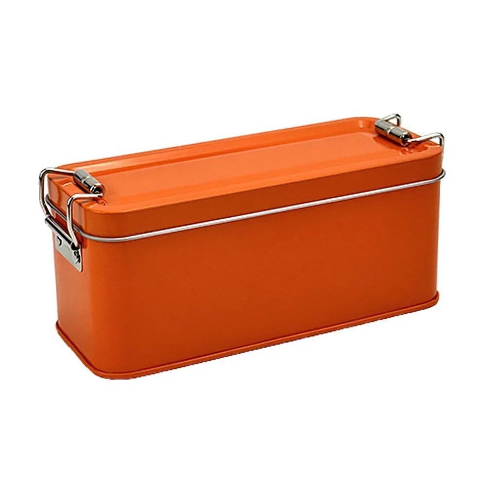 New With Lid Tinplate Box Durable Material With Buckle Rectangular Iron Box Rectangular Shape High Quality Iron Box Food Storage