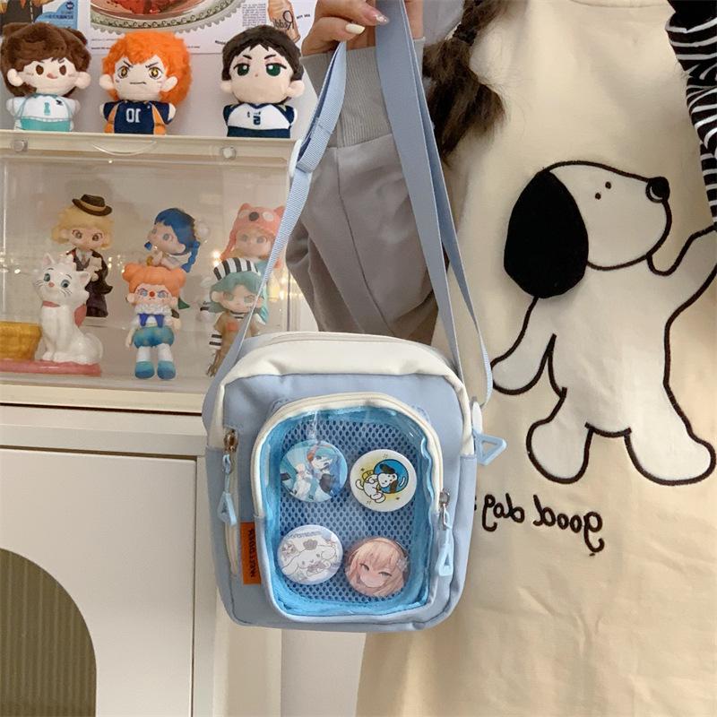 Japanese Ins Transparent Small Square Bag for Women, Small Food Intake, Shoulder Pain Bag, Fashionable and Popular Student Messenger Bag.