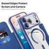 Luxury Plating Edge Clear Magnetic Charging Case For IPhone 17 Pro Max Air 16 15 Plus Fold Leather Card Bracket Shockproof Cover
