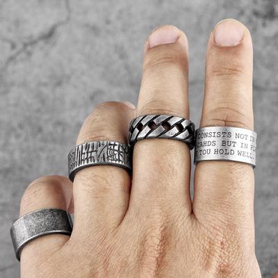 Einfache Vintage Schwarze Edelstahl Herren Damen Ringe Charm Trendig Für Paar Mädchen Freund Freund Schmuck Kreativität Geschenk