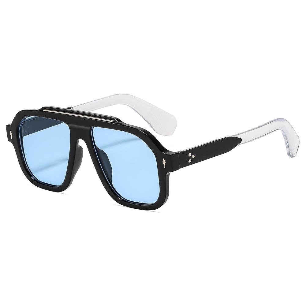 New Retro Leopard Square Frame Women Sunglasses  Luxury Brand Personality Rivet Frame Design Outdoor Punk Men Glasses Uv400