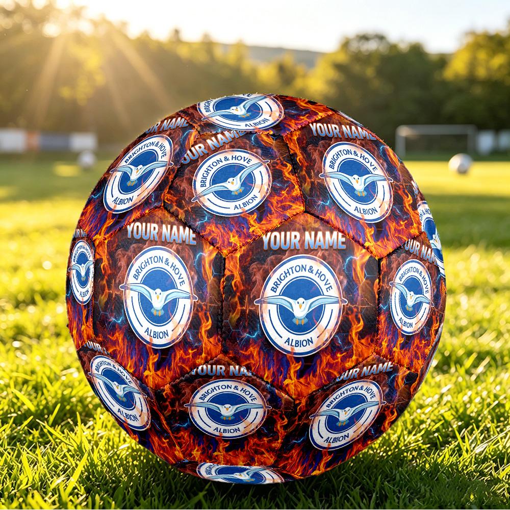 Personalized Size 5 Football Brighton & Hove Albion Football Pattern Outdoor Game Sports Ball Gift
