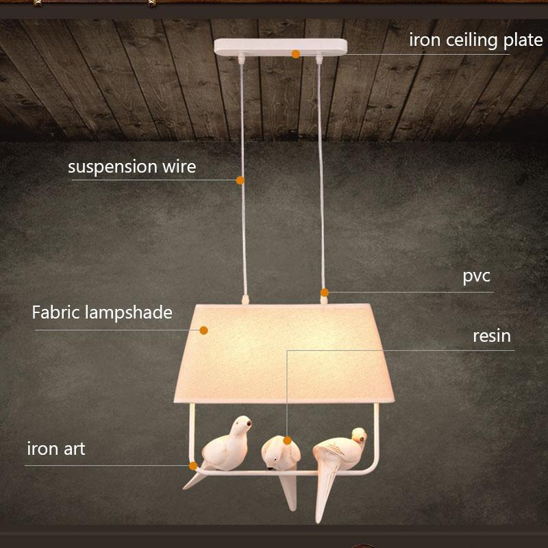 Japan Style Creative Bird Pendant Light Led Hanging Lamp for Home Decor Dining Table Chandelier Lustre Suspendu Moderne Torch