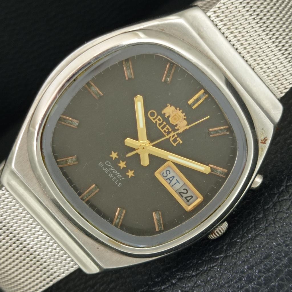 

ЯПОНИЯ ВИНТАЖНЫЕ ORIENT CRYSTAL АВТОМАТИЧЕСКИЕ 46941 МУЖСКИЕ ОРИГИНАЛЬНЫЙ ЦИФЕРБЛАТ ЧАСЫ a704921-1