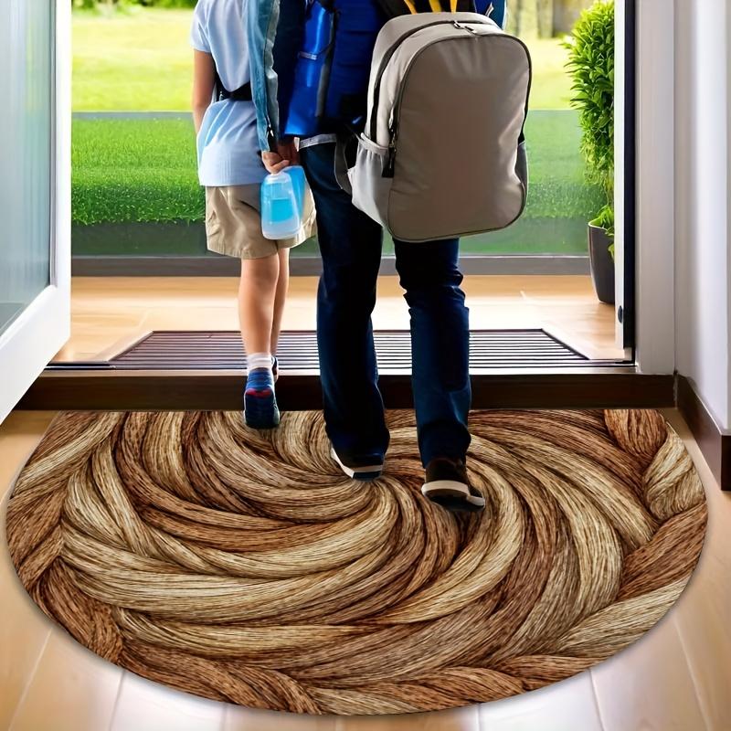 1Pcs Intricate Woven Semi Circle Welcome Doormat Non-Slip for Outdoor Patio Porch Kitchen Bathroom Entryway Floor Mat