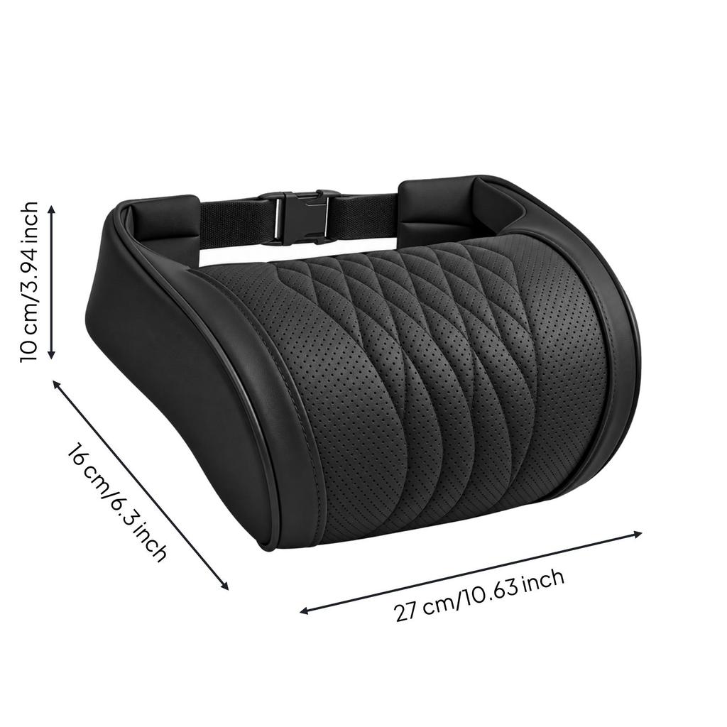 Car Neck Pillow with Adjustable Strap Breathable Seat Headrest