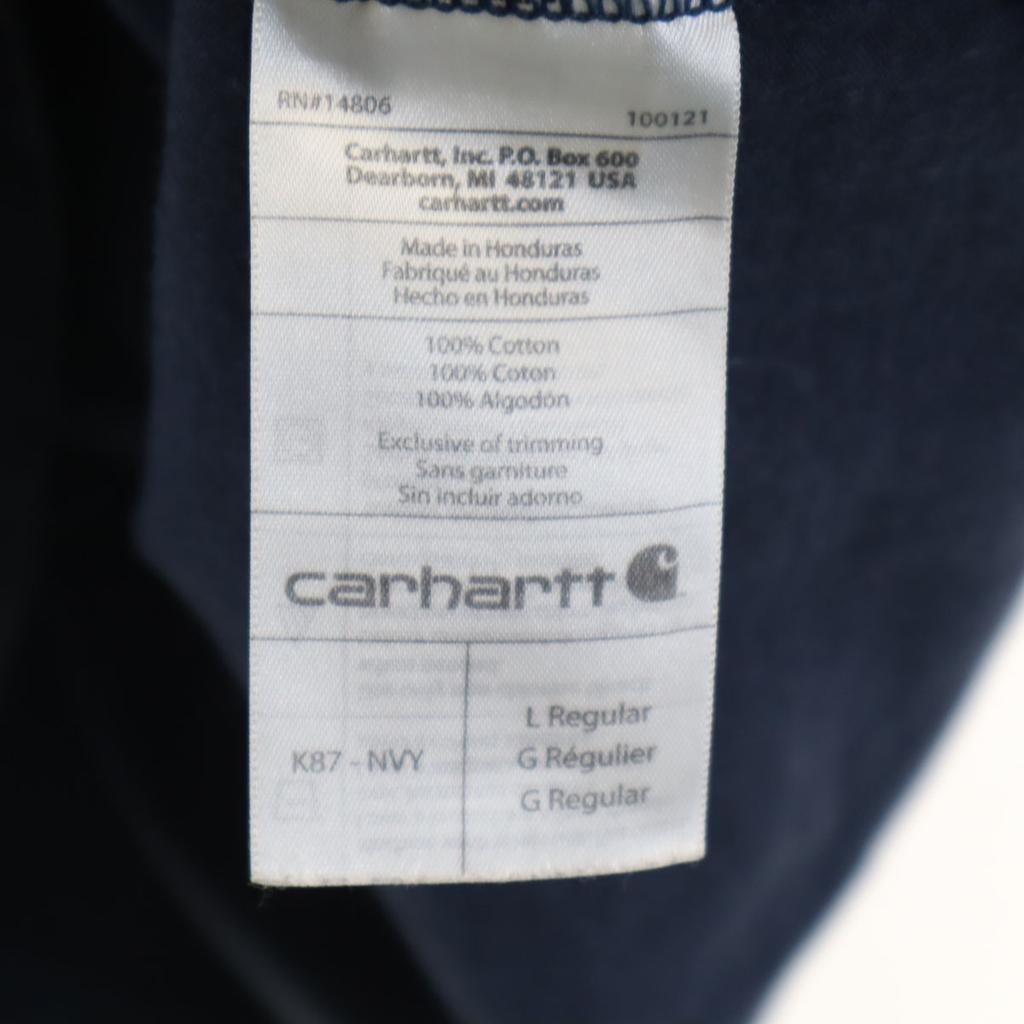 carhartt Tričko s krátkým rukávem L Námořnické modré Jednobarevné Kapsičkové tričko K87 Pánské Použité