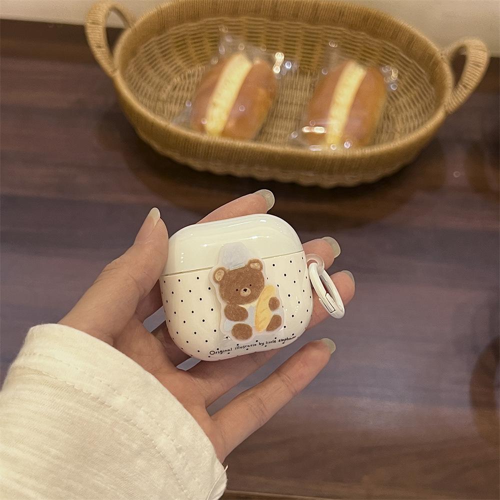 Three-dimensional oil painting bear earphone cover for Apple AirPods 1 /1 generation cartoon bluetooth case PRO1 all-inclusive PRO1