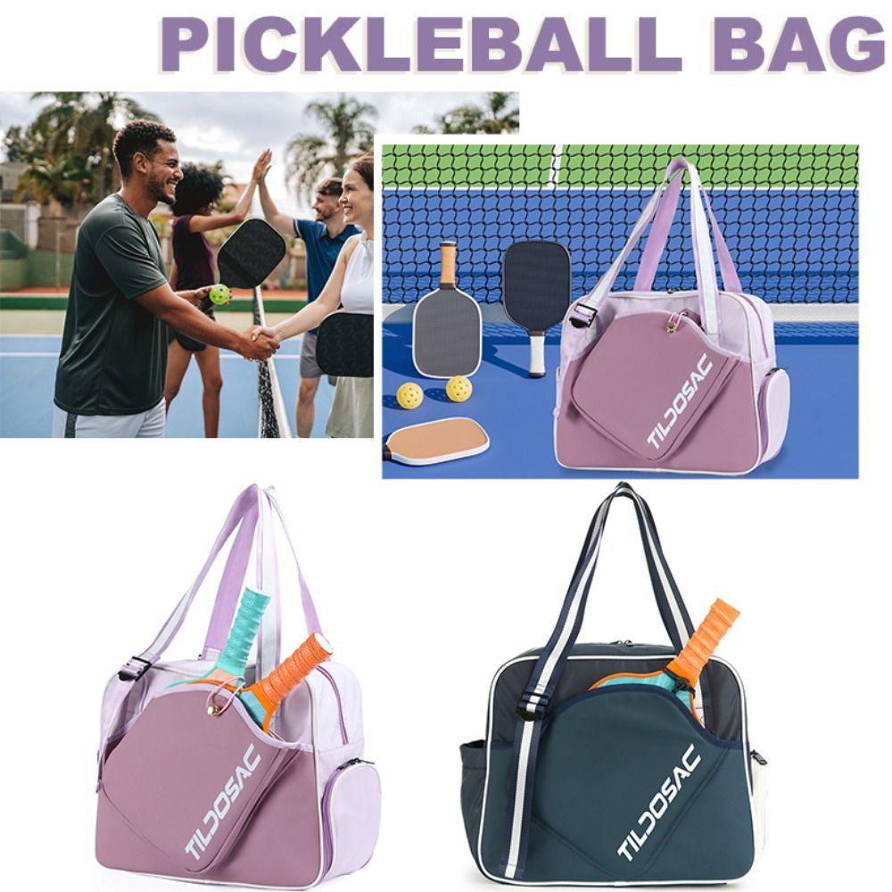 With Shoe Compartment Pickleball Racket Shoulder Bag Nylon Pickleball Handbag  Outdoor Sports