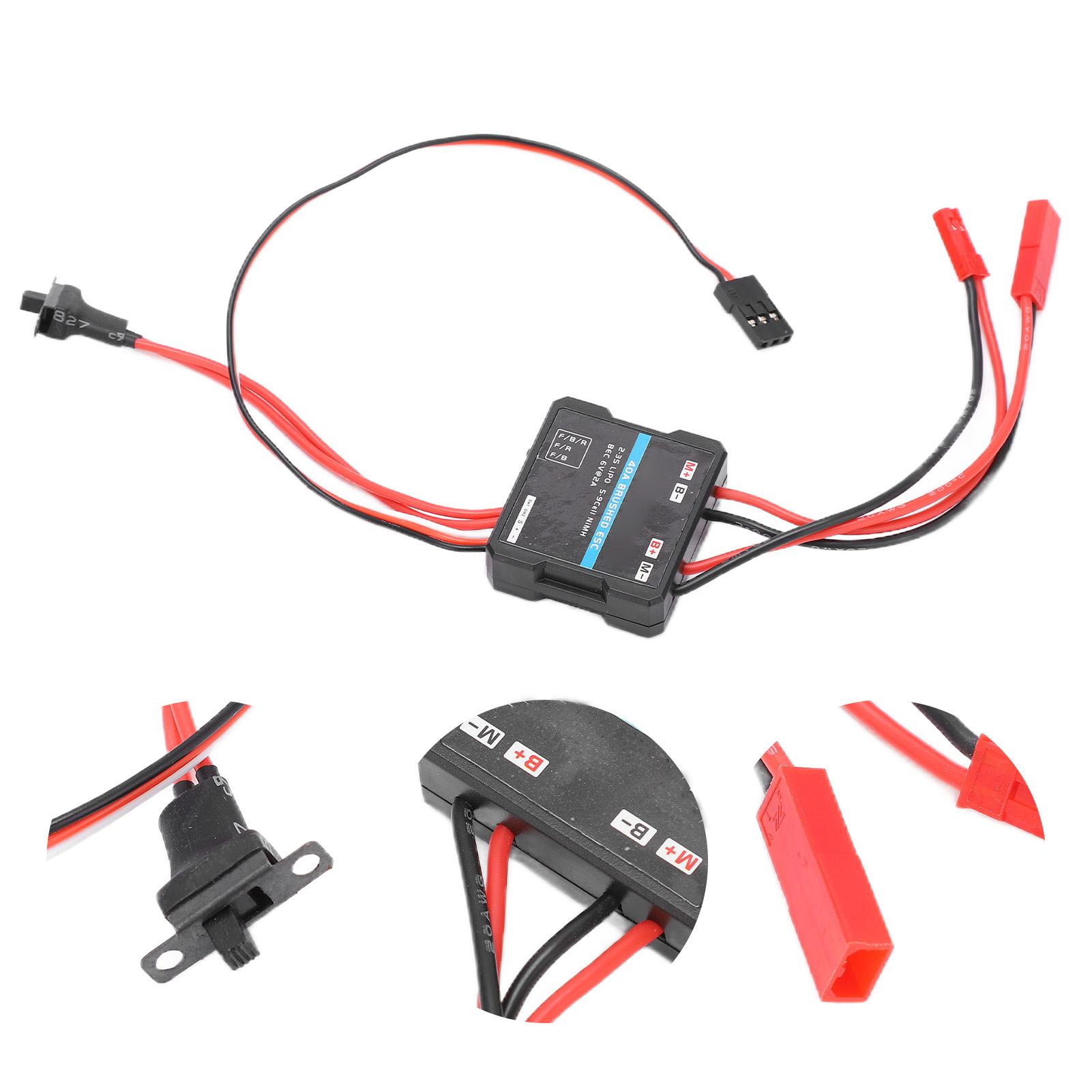 

Electronic Speed Controller Waterproof Black Brushed ESC 40A for 1/16 RC Car 1/18 RC Car Upgrade