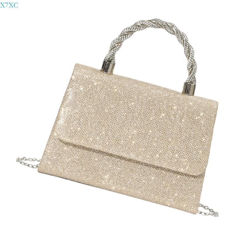 X7XC Practical Womens Evening Bag Rhinestones Shoulder Purse Fashion Crossbody Purse