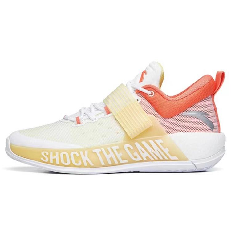ANTA Shock The Game 4 Low  White Yellow Orange  Men s 112231608-6 EU 44.5