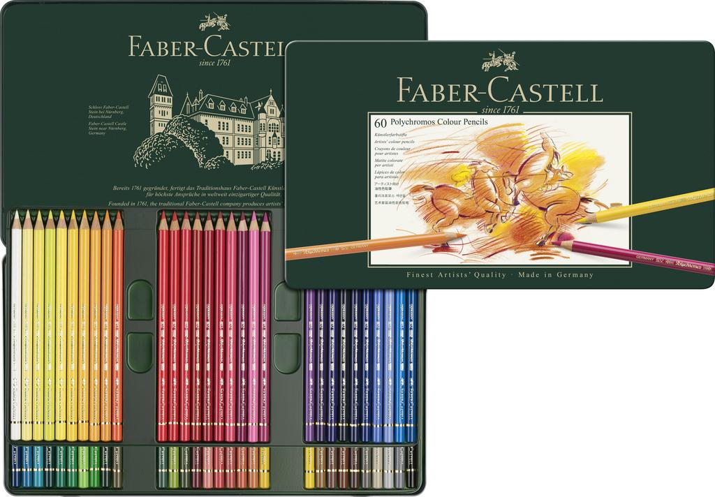 Polychromos Colored 60 110060 Japanese Faber-Castell Pencils, Colors, Tin, [Official Product]