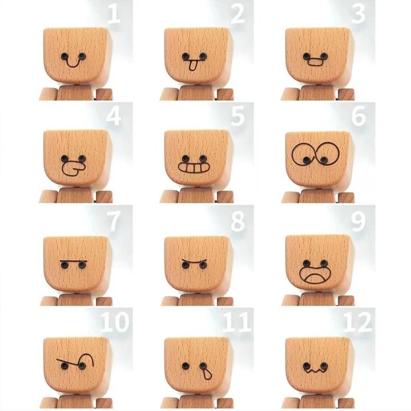 Shaking Man Statue Handmade Wooden Man Figurine with Shaking Feet Unique Car Dashboard Decoration Desktop Ornament for Home