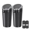 Car Trash Can With Lid, 2 Packs Leakproof Vehicle Garbage Bin, Compact Cup Holder Design, Includes 40 Trash Bags, Ideal For Car, Truck, Home, Office,