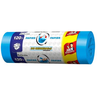 Strong Garbage Bags 120 L for Paper 10 Pcs Blue