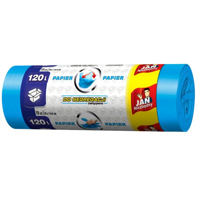 Strong garbage bags 120 l for paper 10 pcs blue