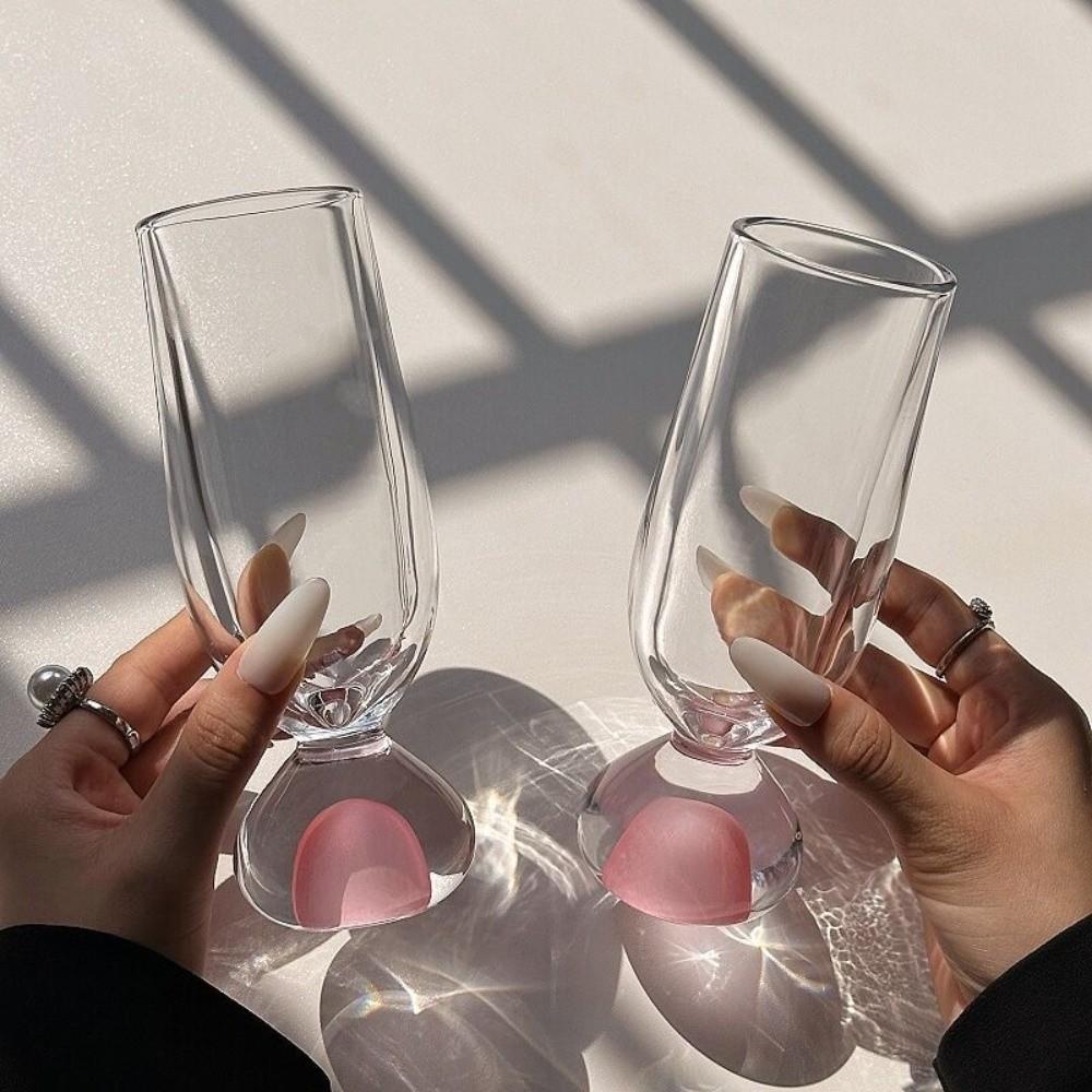 Exquisite Glass Stemmed Cup 170ml Juice Cup Creative Beer Cup  Wine Tasting