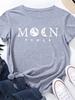 Mondkraft-Print T-Shirt Damen Kurzarm O-Ausschnitt Lockeres T-Shirt Sommer Damen Freizeit T-Shirt Tops Camisetas Mujer