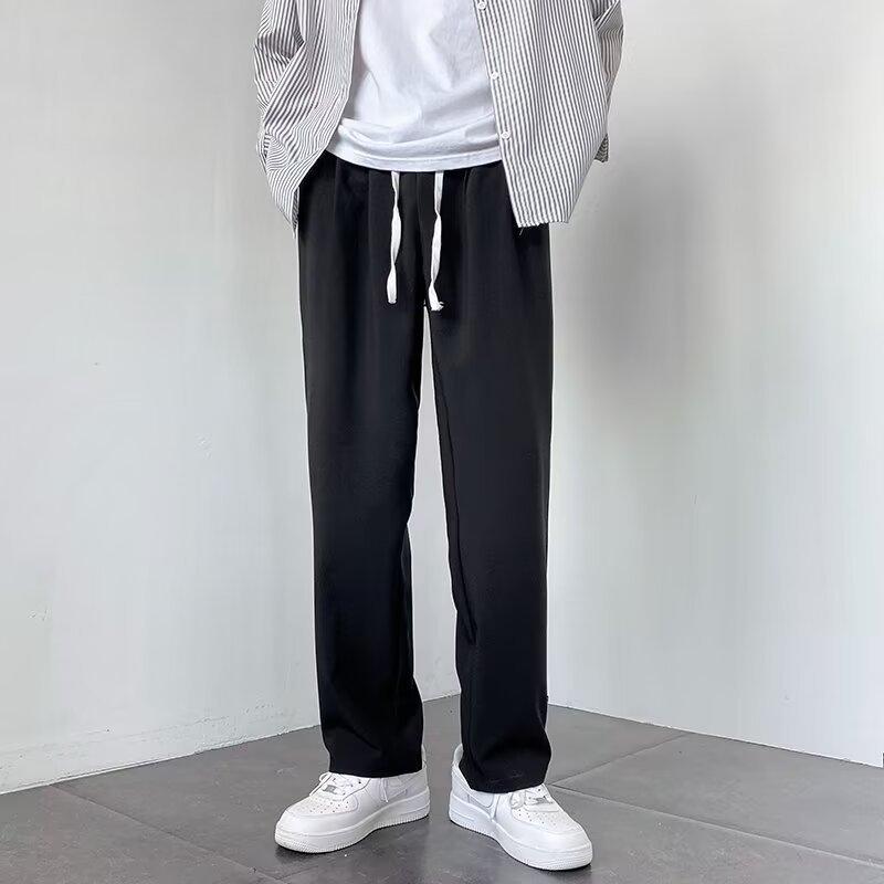 Korean Version of Trendy Drape Suit Pants Men's High-end Ruffian Handsome Straight Loose Spring and Autumn Casual Trousers Small Western Trousers