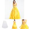 Elegantes gelbes Ballkleid mit mehreren Lagen für Erwachsene, Die Schöne und das Biest Belle Kostüm