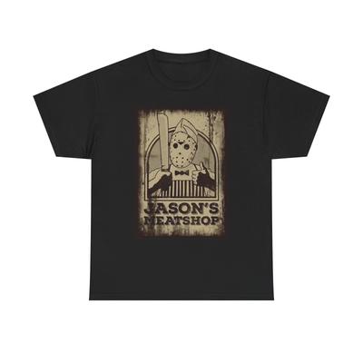 Jason's Fleischerei Grafik T-Shirt Herren Damen T-Shirts Top Lustig Horrorfilm Unisex Schweres Baumwoll-T-Shirt