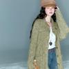 Sancai 2025 Winter Stand-up Collar Knitted Cardigan