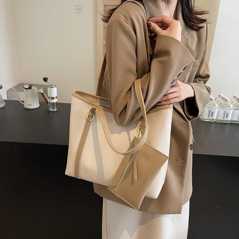 2025 New Large-capacity Tote Bag Fashionable Commuter Underarm Women's Bag Girls Pu Messenger Bag