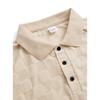 Mens Casual Check Jacquard Short Sleeve Collared Polo Shirt Breathable Loose Summer T-Shirt