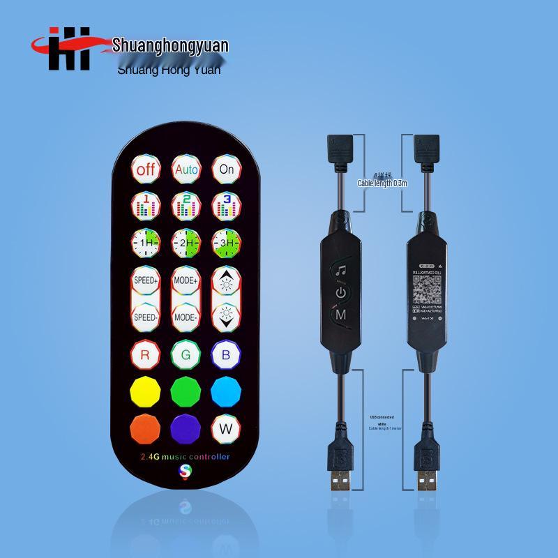 In Stock: 24-Key Bluetooth Infrared LED Strip Controller with Smartphone App and Three Buttons