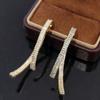 S911 Silver Needle South Korea Dongdaemun High-end Texture Micro-inlaid Zircon Earrings Women's Fashion Temperament Versatile Super Flash Earrings