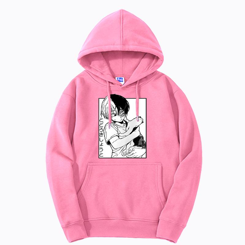 My Hero Academia Todoroki Shoto Graficky Potisknutá Pánská Dámská Klasická Mikina s Kapucí Pánská Harajuku Oversized Mikina