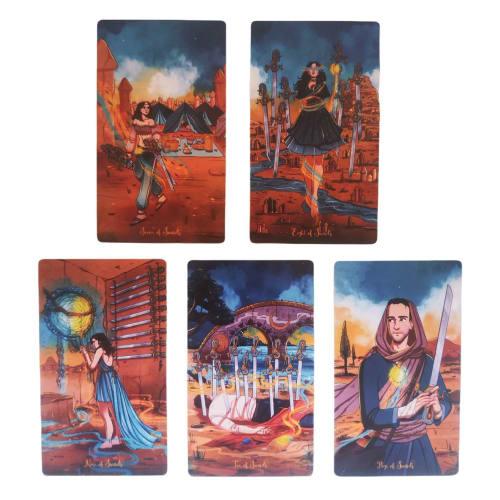 Zwxqe Tarot Deck, Nomad Tarot Card Book, Portable Deck with English Guidebook, Interactive 78-Card Set, for Tarot Lovers, Beginners, Enthusiasts, and