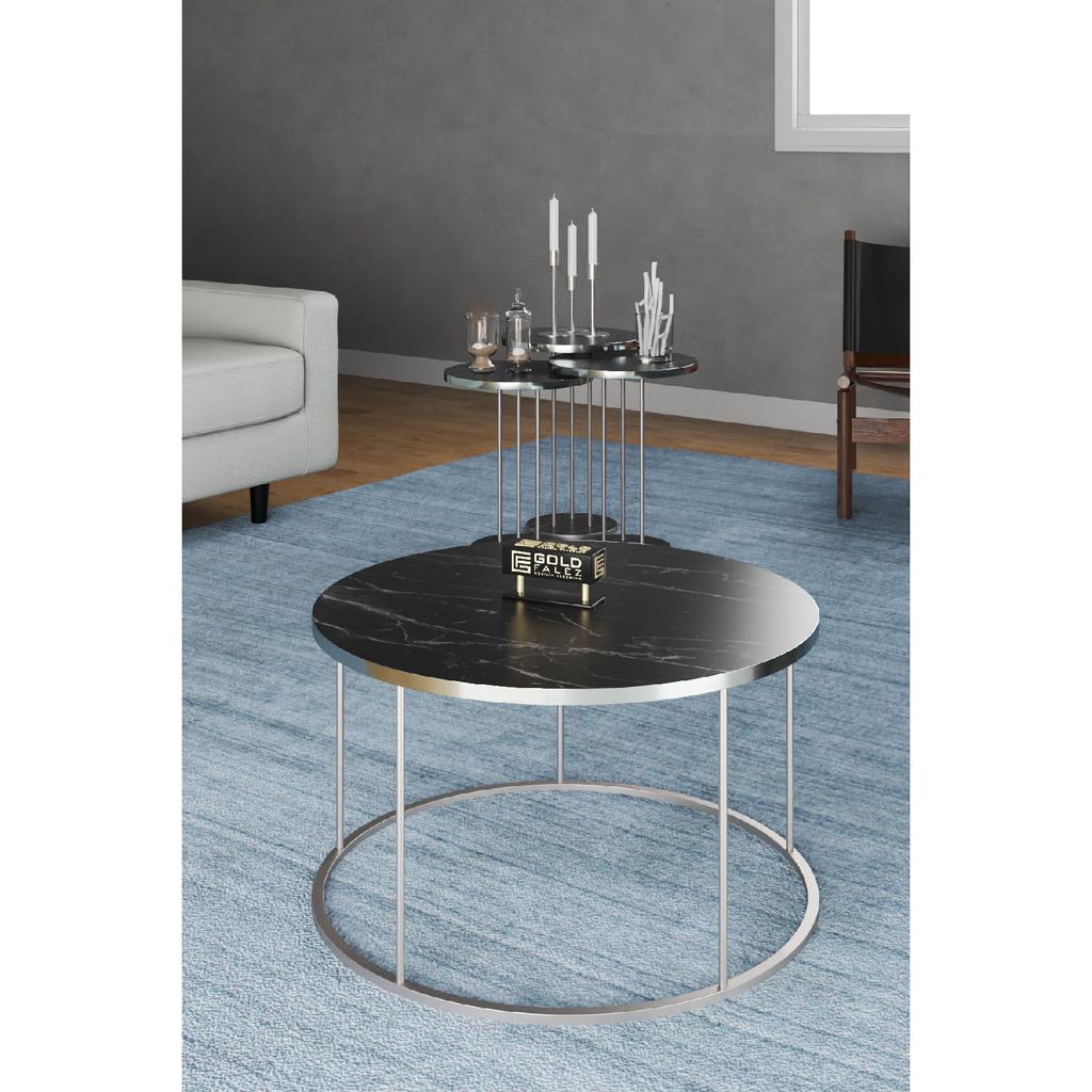 Coffee Table And Nesting Table Terra Silver White