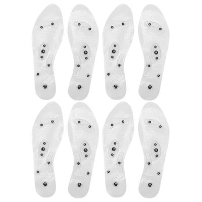 4 Pairs Comfortable Insoles Breathable Shock Absorbing Washable Reusable Shoe Insoles (White)