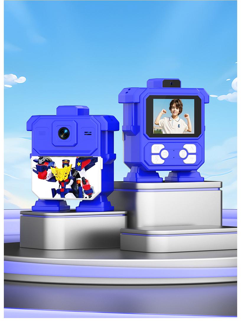 Children s Polaroid Cartoon HD Video Camera with Thermal Printer - Cute, Portable, Mini, and Ideal for Cross-Border Use синий
