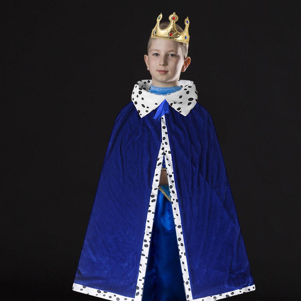 King Robe Costume Set King Cloak Crown Set King Capes Halloween Cosplay Costume for Kids Teen Adult Cosplay, Role Play