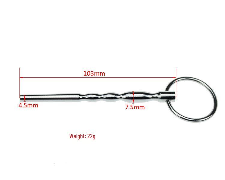 Hollow Metal Urethral Plug with Eye Pull Bead - Adult Stimulation Toy
