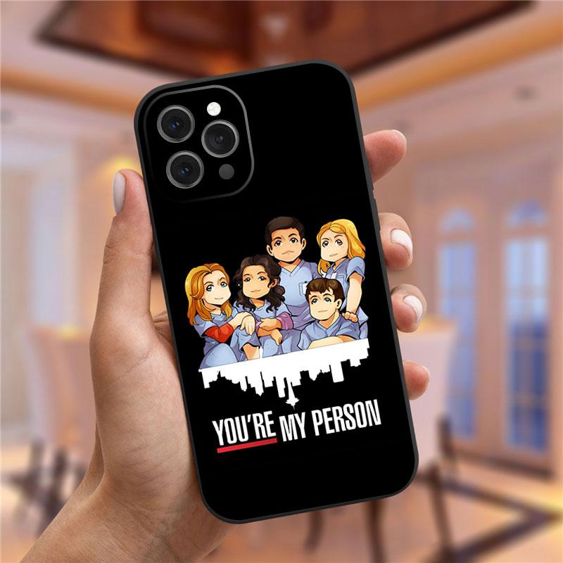 Greys Anatomy You Are My Person Black Soft Silicone Phone Case For iPhone 13 Mini 11 Pro 12 Pro Max 6S 7 8 Plus XS Max XR Cover