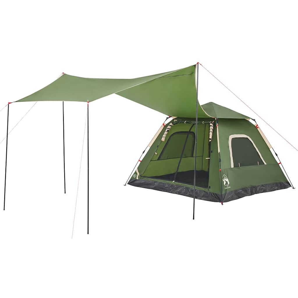 Vidaxl Tourist Tent, 5-Person, Green, Quick Setup