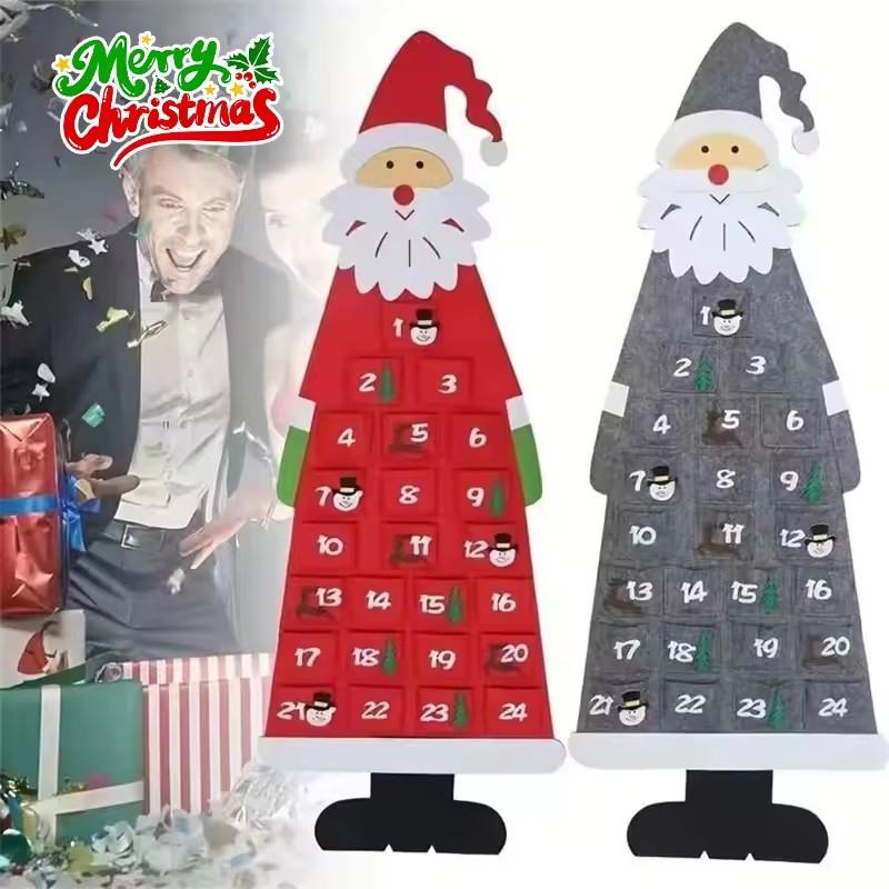 Christmas Countdown Calendar Door Ornament Crafted From Soft Felt This Santa Advent Hanger Safely Brightens Your Holiday Home
