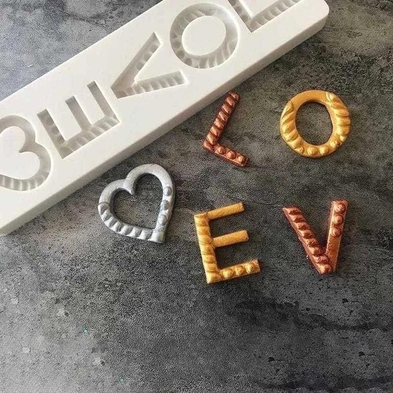 LOVE Letter Decorating Cutter Mould Mold Sugar Craft Tool Silicone Baking Mold Cake Decoration