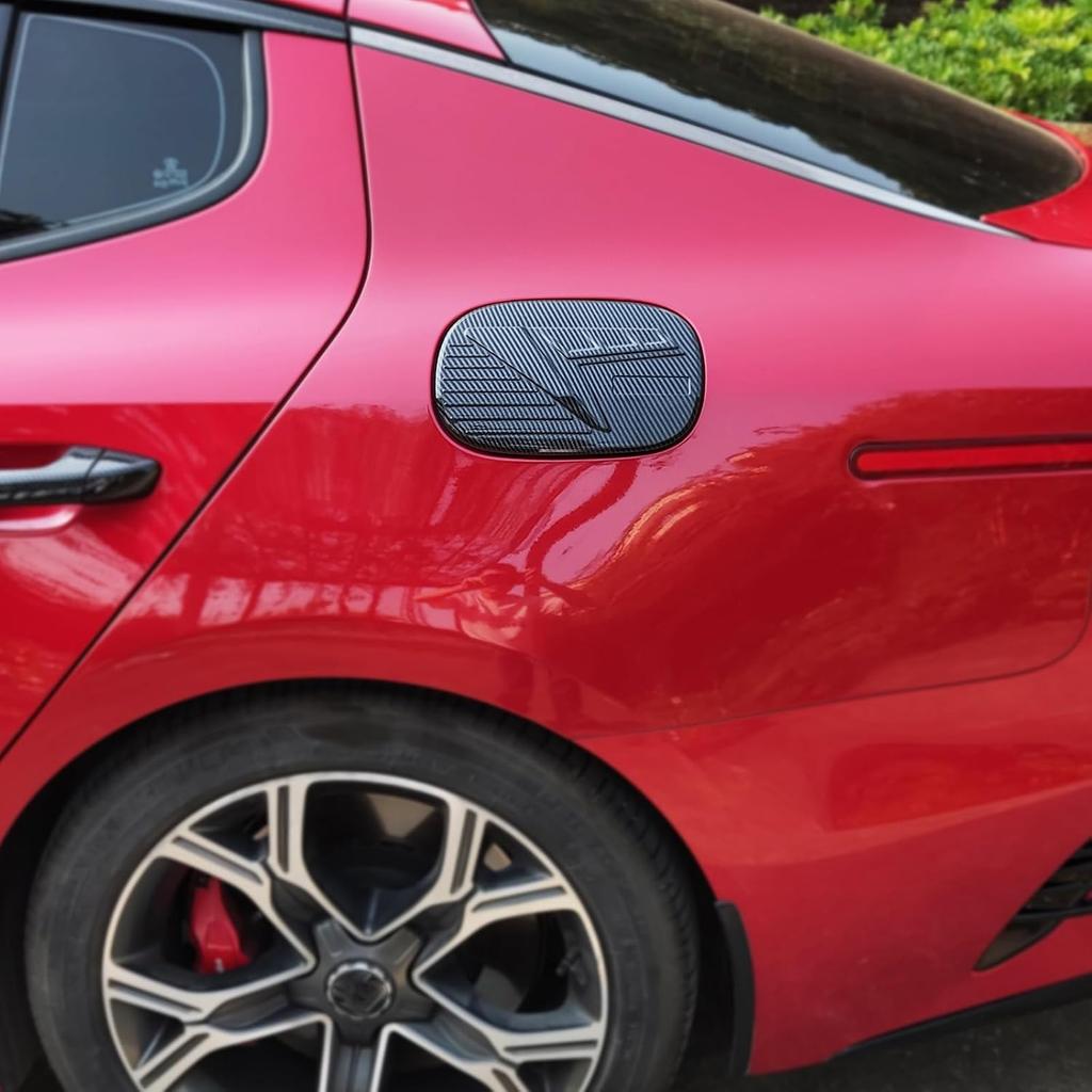 YOUTOOCAR Carbon Fiber Pattern Gas Cap Cover Compatible with Kia Stinger 2018-2023 Accessories