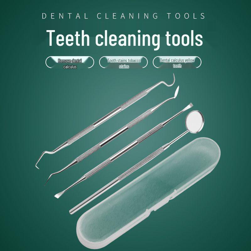 Stainless Steel Dental Tools Set: Oral Endoscope, Probe, Toothpick, Cavity Cleaner, Stain & Tartar Remover.