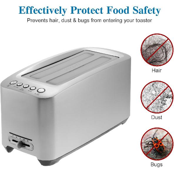 Kichvoe Toaster Cover: Silicone Toaster Lid 10.7 * 4inch 2 Slice Bread Machine Dust Cover for Kitchen