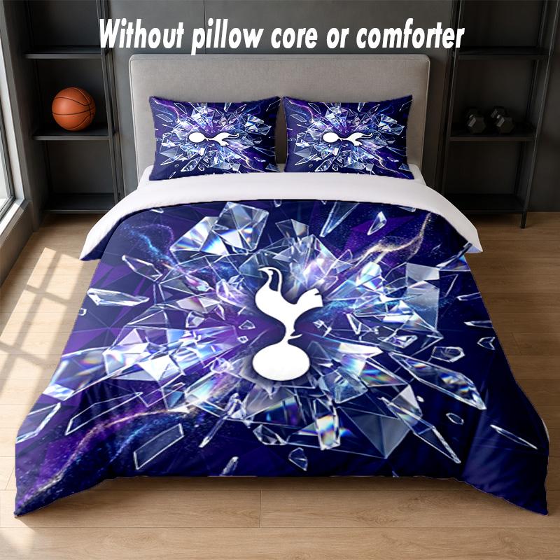 Tottenham Hotspur Design Bed Bedding Set 1 Duvet Cover + 2 Pillowcases Soft Breathable Household Bed Linens